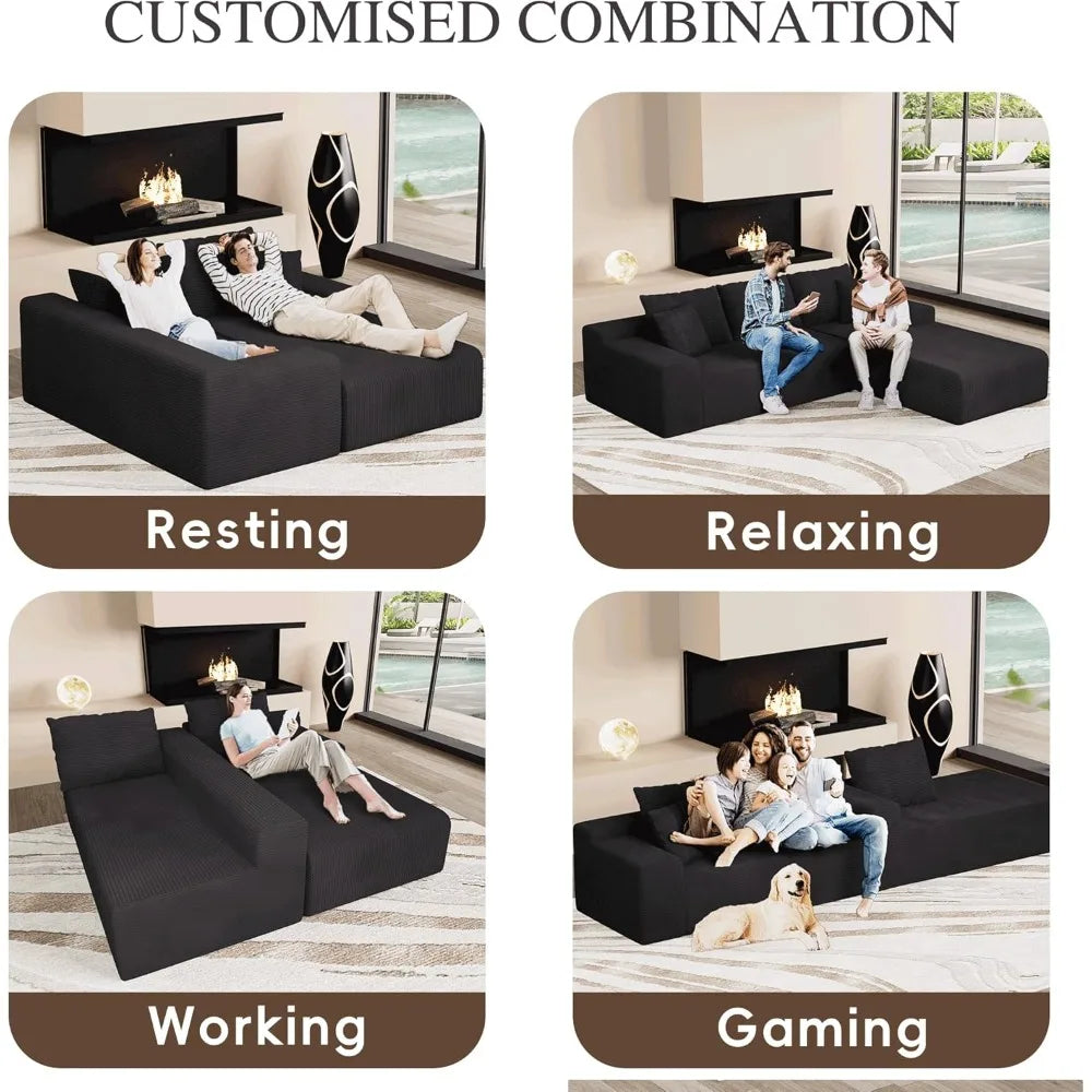 Cloud Sectional Sofa With Chaise Modern Modular L Shaped Sofa