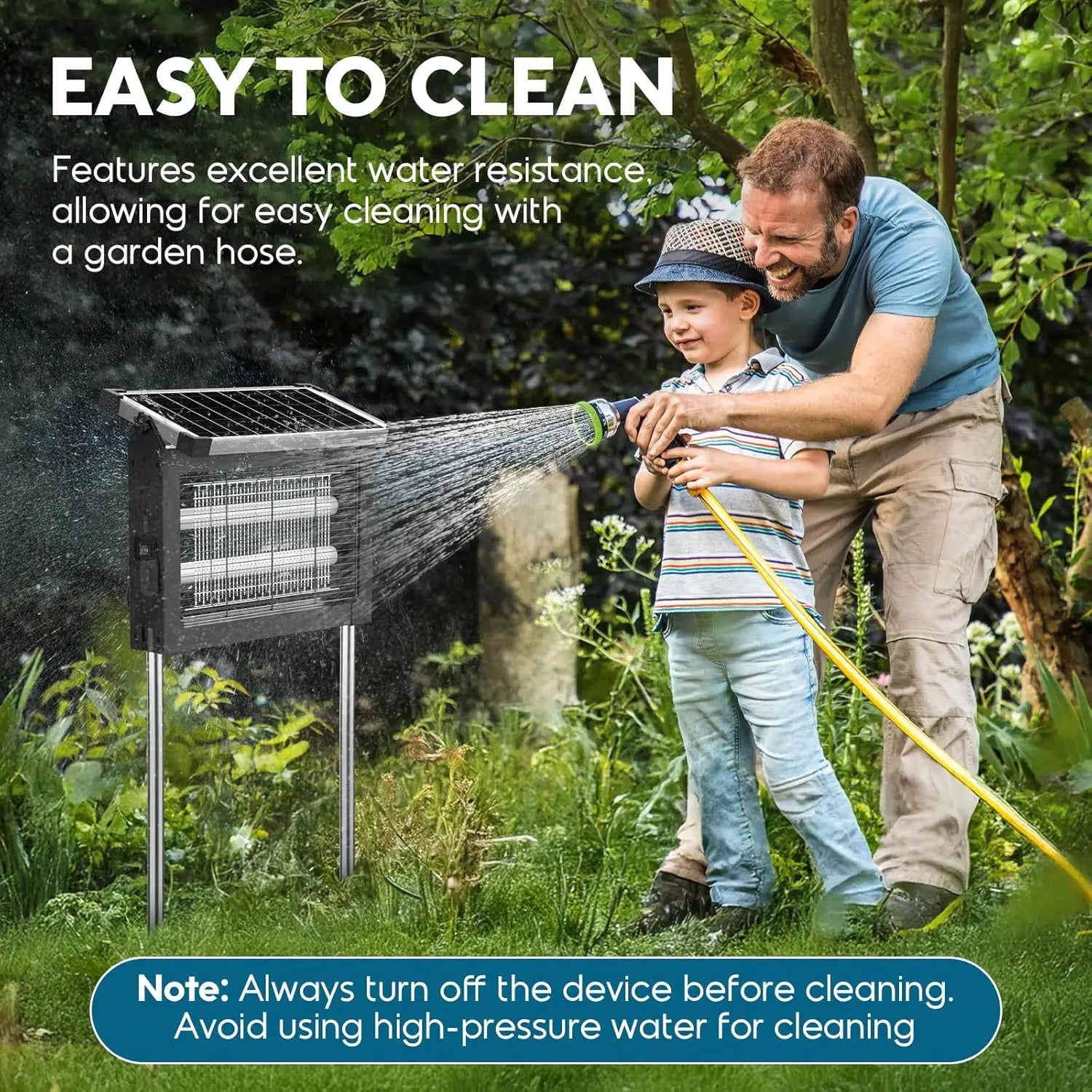 Waterproof Solar Electric Bug Zapper With Outdoor Light Sensor