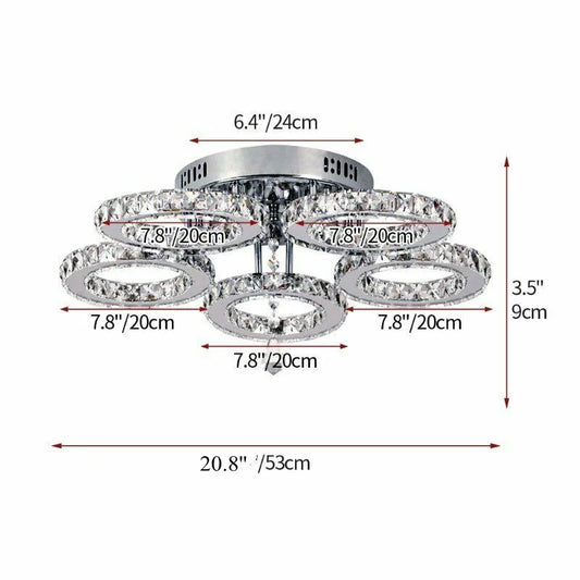 Deckrico Modern Crystal Chandelier Ceiling Light Flush Mount