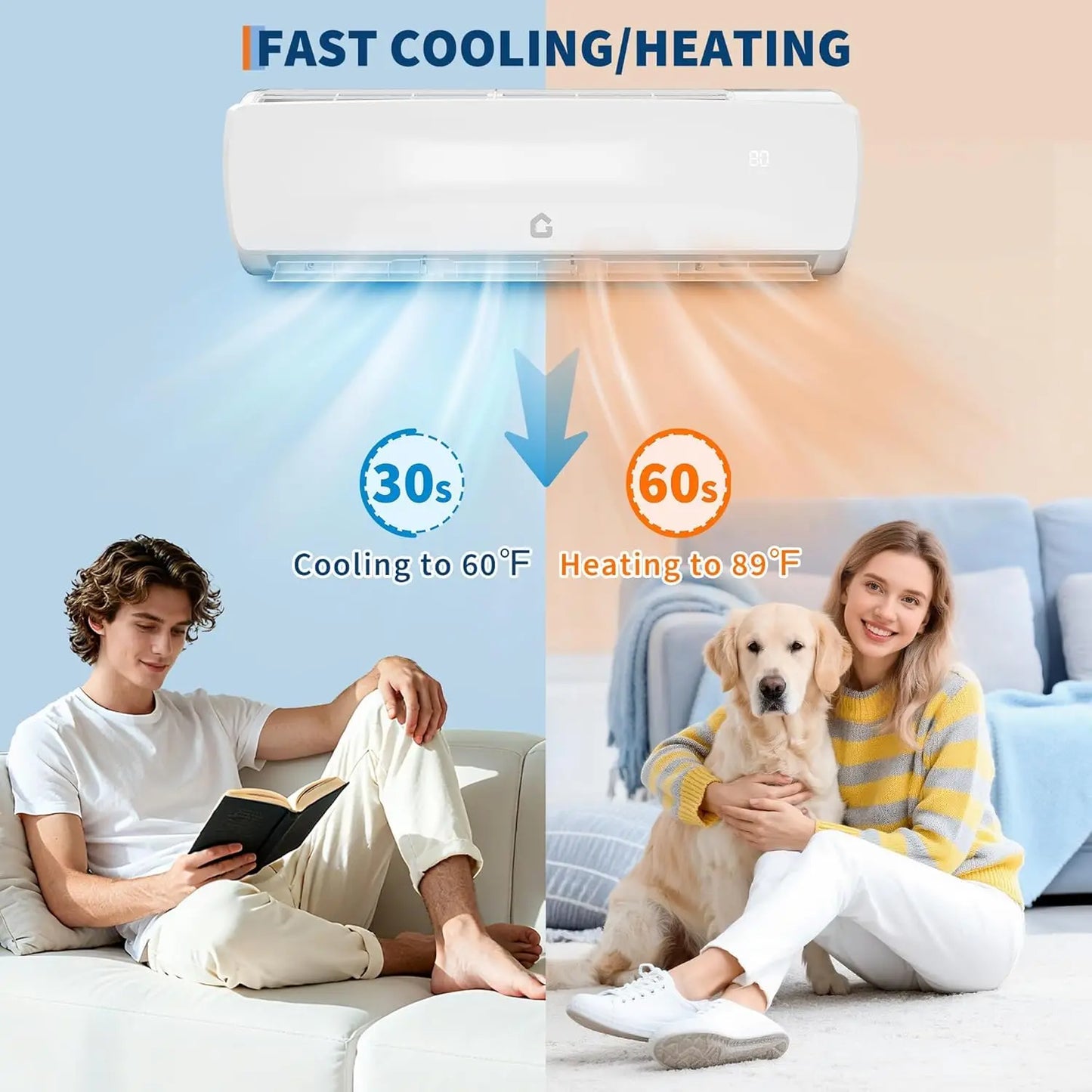Adoolla 18000 BTU Ductless Mini Split Air Conditioner And Heat Pump 19 SEER2