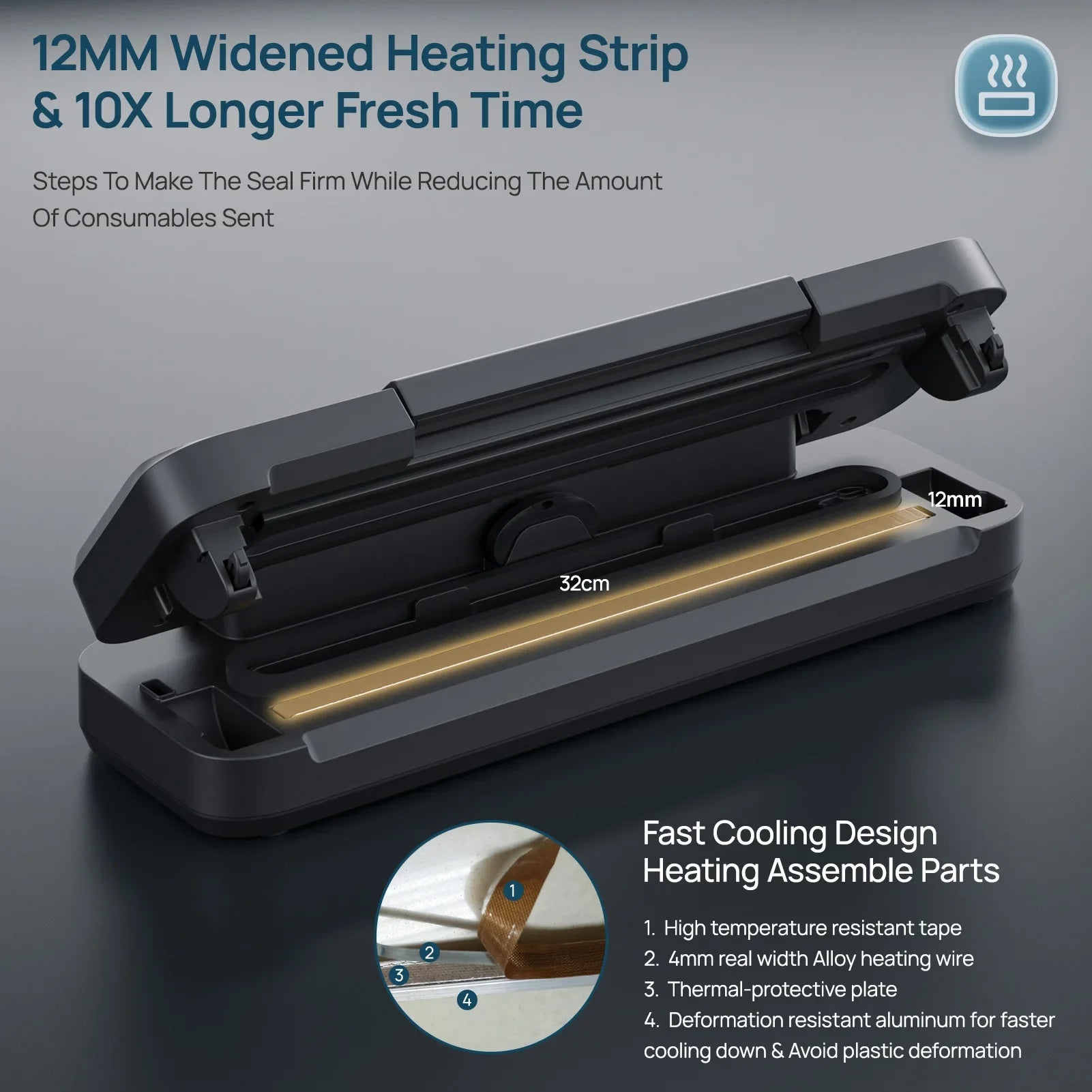 Vakumar VH1506 Vacuum Sealer Machine 80Kpa Stand Handle