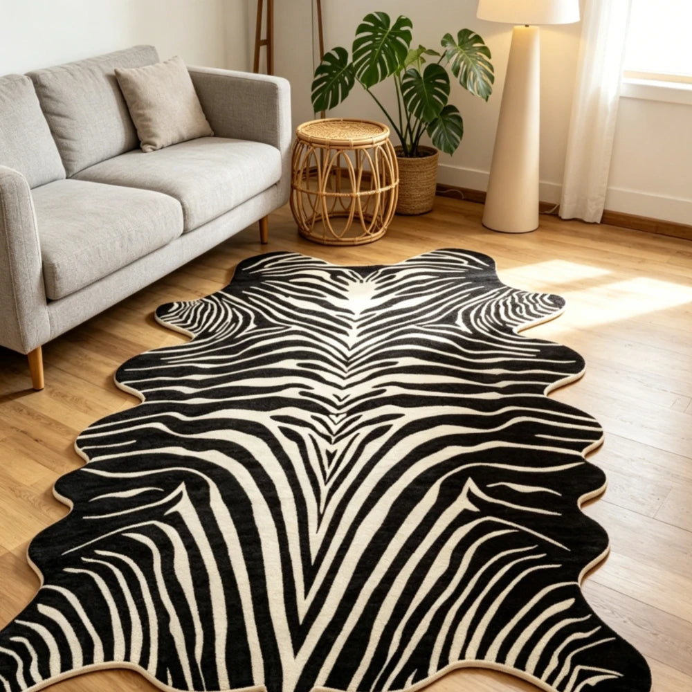 Velvet Area Rug With Anti Slip Rubber Backing, Machine Washable