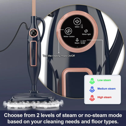 Devoac Lightweight Steam Mop With Rotating Pad For Floors