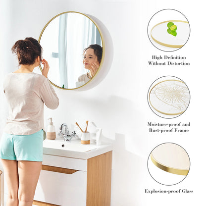 JHK Framed Vanity Mirror In Matte Metal Finish Wall