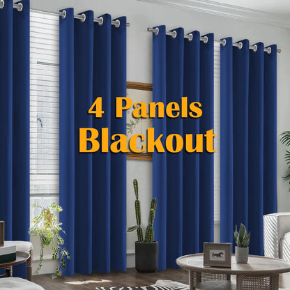 Premium Blackout Grommet Curtains With Heat Insulation And Light Blocking