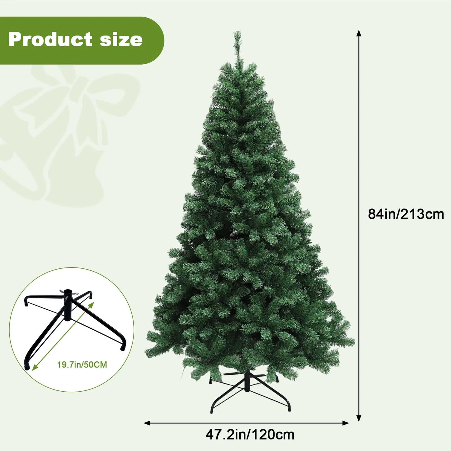 Artificial Hinged Christmas Tree With LED Lights 8 Lighting Modes