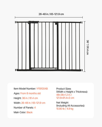 SucceBuy Walk Through Baby And Dog Gate For Home Safety