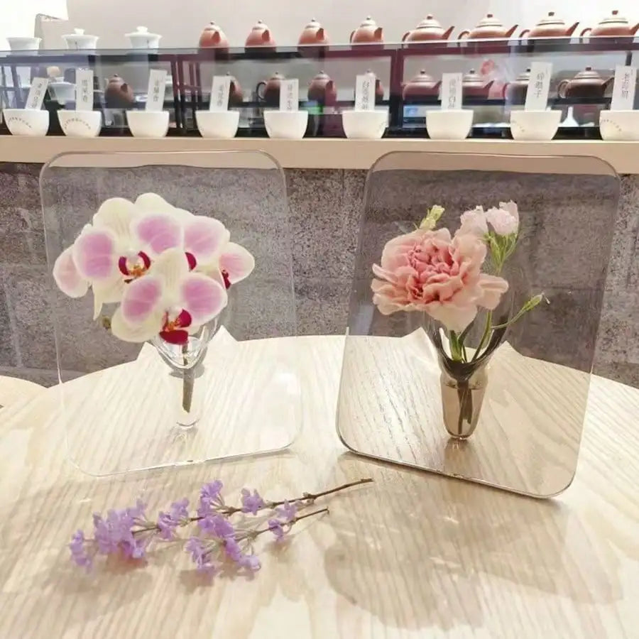 Clear Acrylic Frame Flower Vase For Modern Home Decor