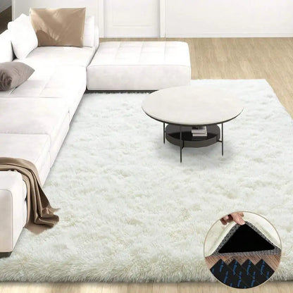 Modern Soft Shag Rug For Bedroom And Living Room With Plush Carpet