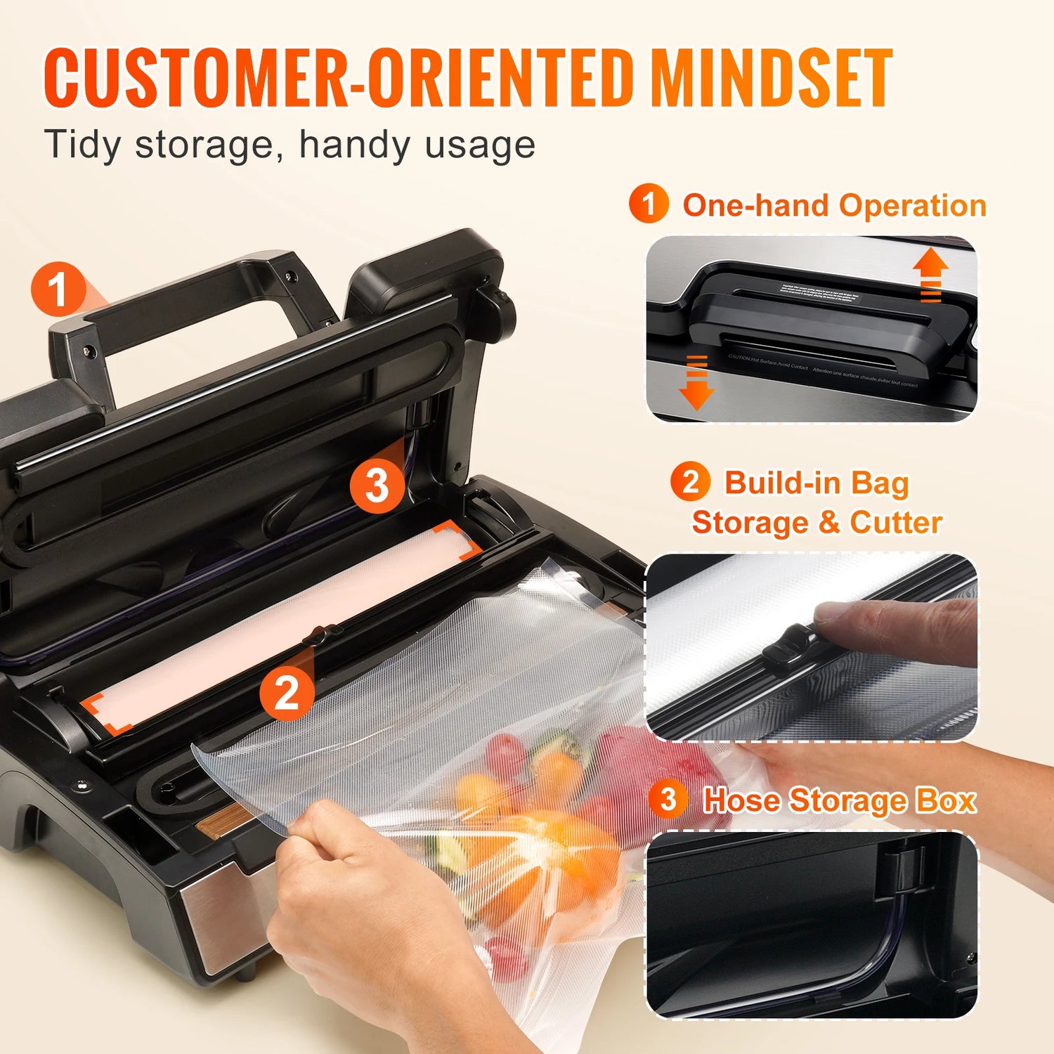Succebuy Vacuum Sealer Machine for Food Packaging and Storage