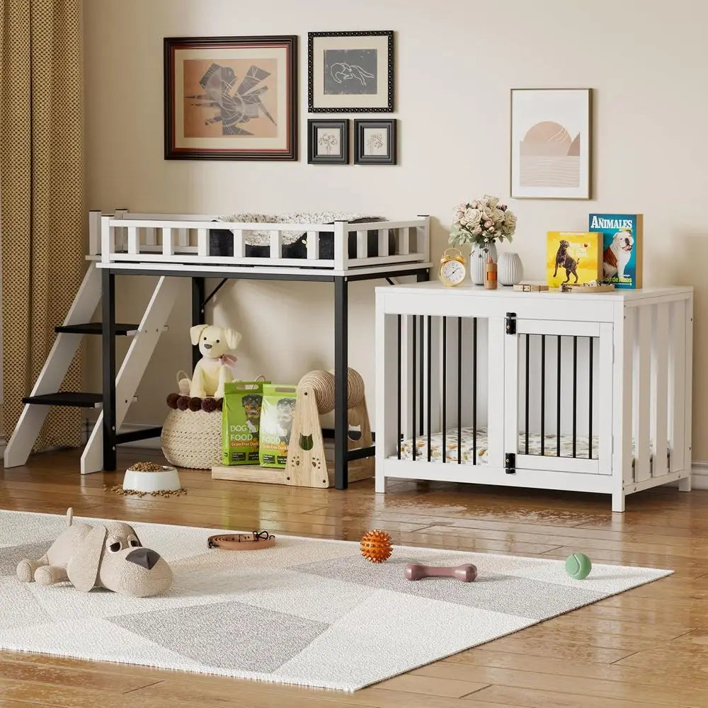 Dog Window Perch Bunk Bed With Stairs And Indoor Storage