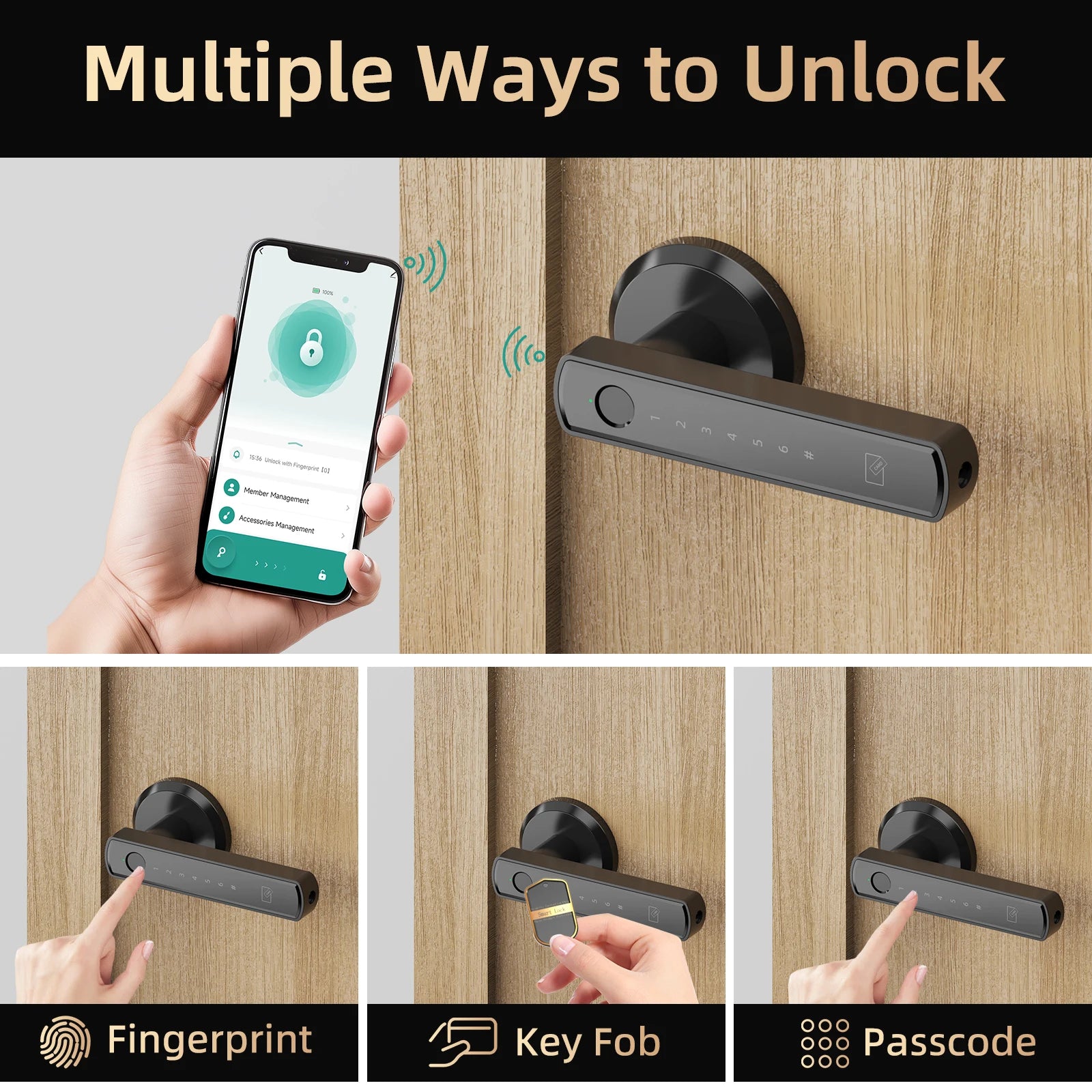 Viladepot Smart Lock With Fingerprint Biometric App Control Keypad