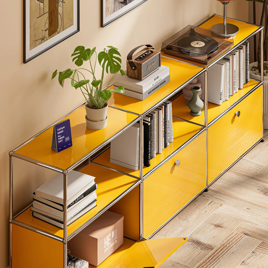 Modern Stainless Steel Storage Cabinet For Living Room And Home Office TV Stand