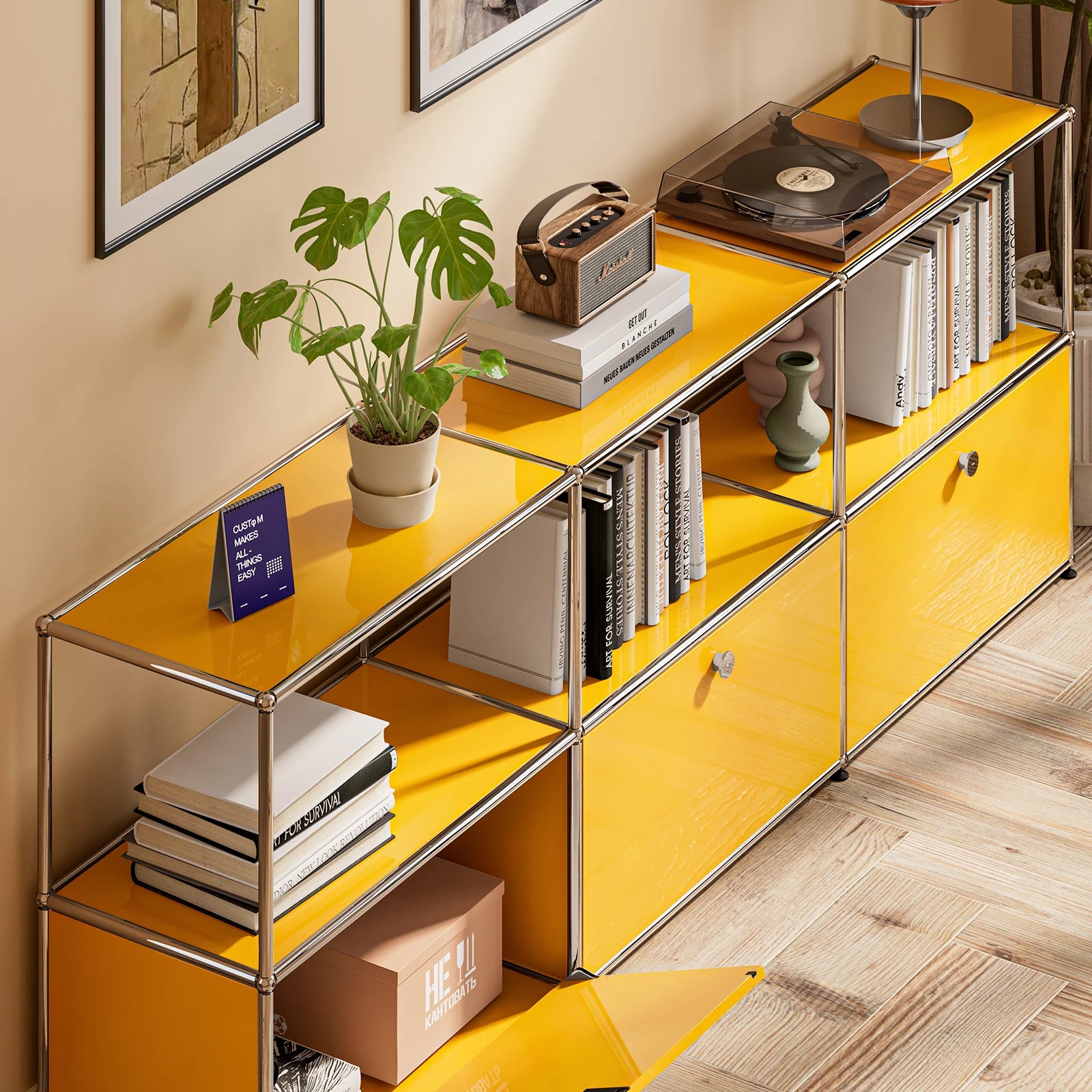 Modern Stainless Steel Storage Cabinet For Living Room And Home Office TV Stand