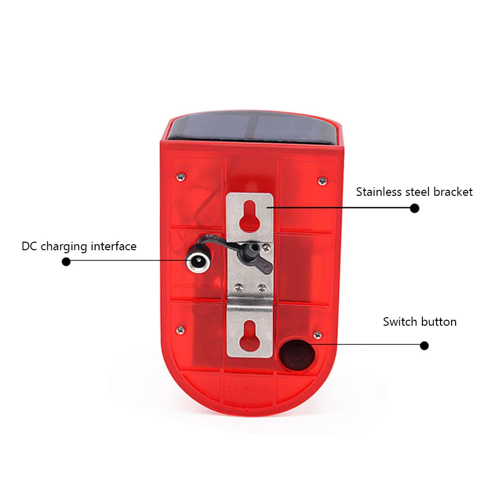 Solar Motion Sensor Alarm Waterproof Outdoor Security With Remote
