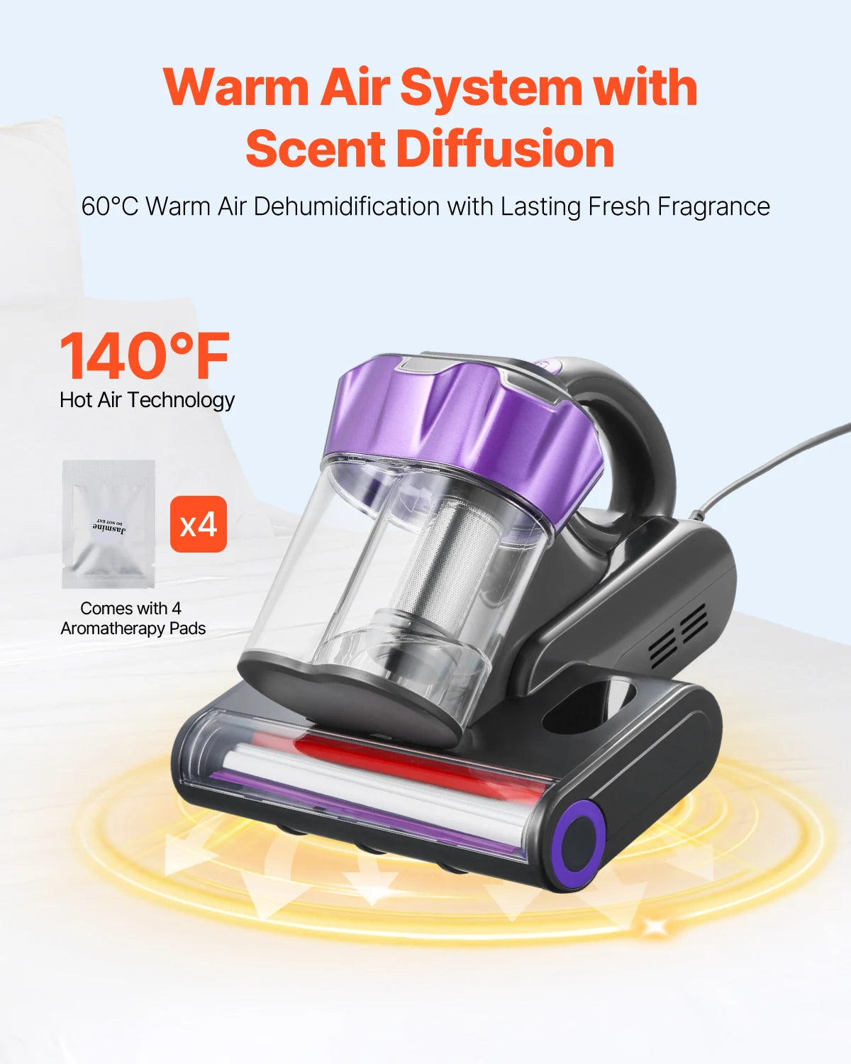 Handheld Mattress Vacuum With Powerful Suction And HEPA Filter