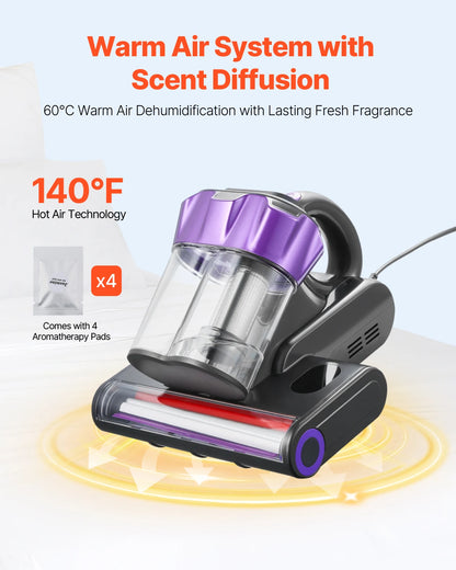 Handheld Mattress Vacuum With Powerful Suction And HEPA Filter