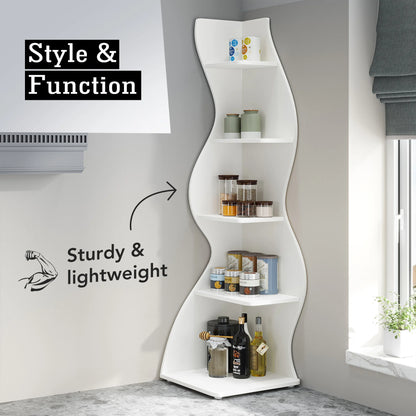 Tribesigns 5-Tier Corner Shelf Wall Bookcase and Plant Stand