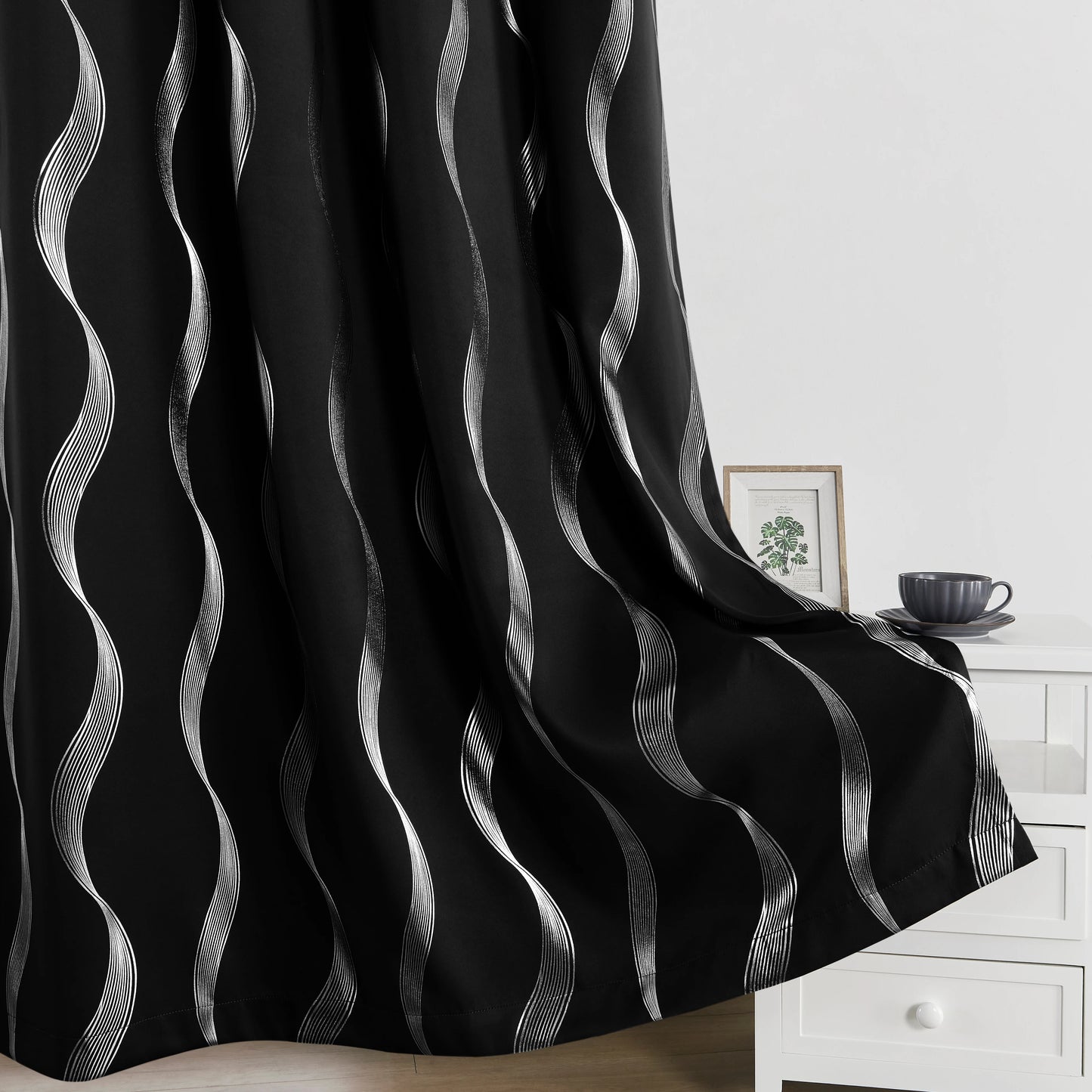 NONECN Blackout Curtains Thermal Insulated Room Darkening For Bedroom