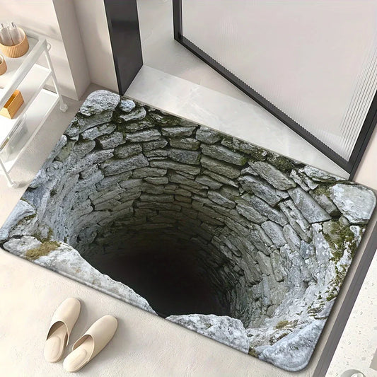 3D Visual Polyester Floor Mat Absorbent Non Slip Bathroom Door