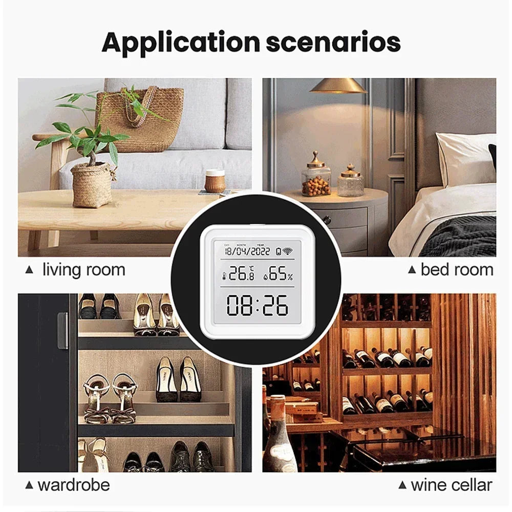 NVWU Tuya WiFi Temperature Humidity Sensor Hygrometer Thermometer