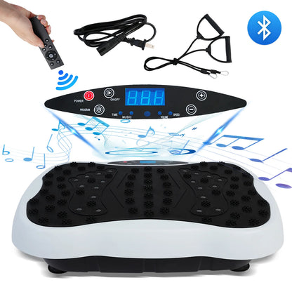 Full-Body Vibration Plate Exercise Machine With Resistance Bands Remote Control