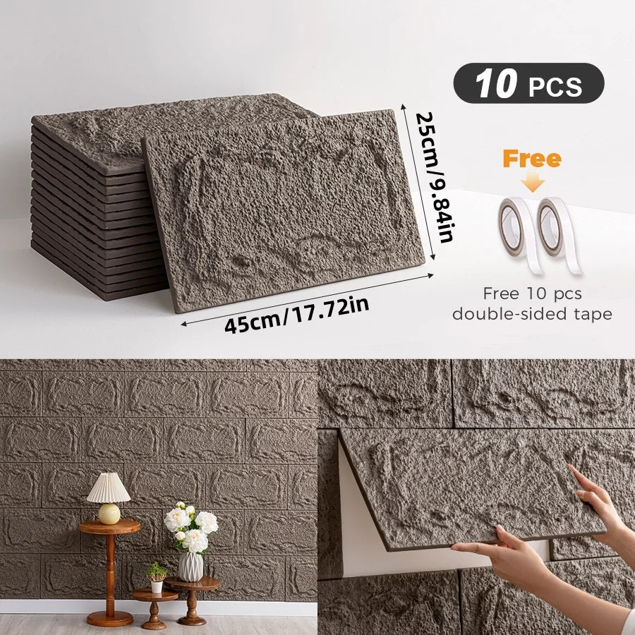 CHEE LYEE 3D Self Adhesive Stone Wall Panels Indoor Outdoor