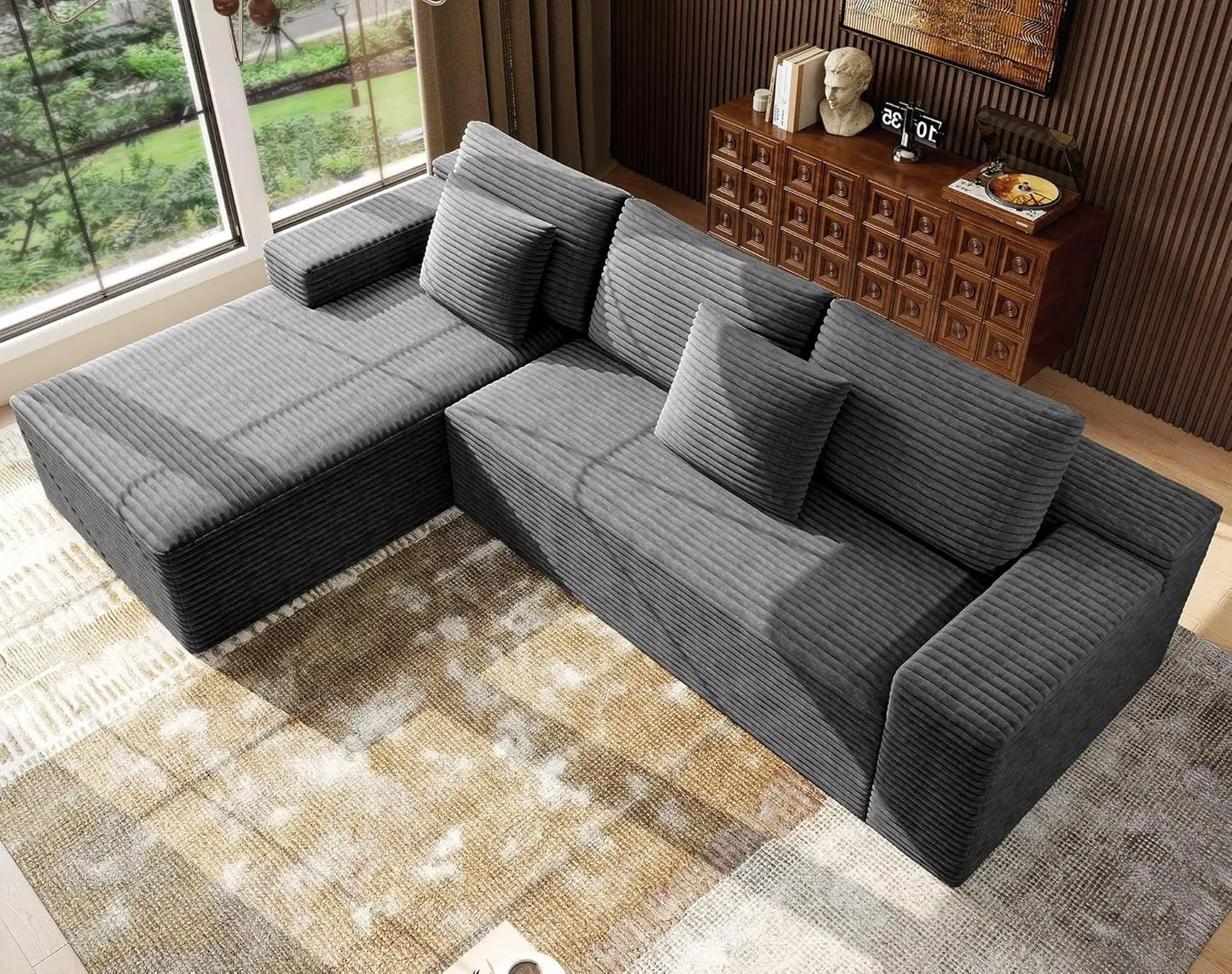 Modular L Shape Sectional Sofa With Deep Seats