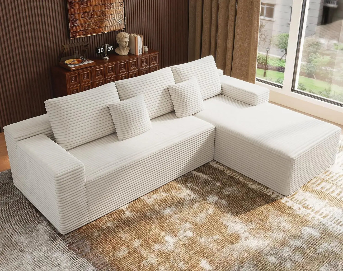Modular L Shape Sectional Sofa With Deep Seats