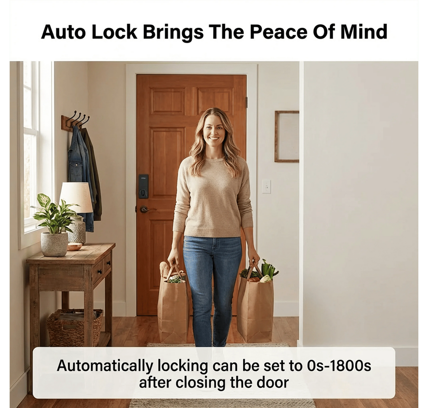 Jodays Smart Deadbolt Lock With Fingerprint, Keypad, App Control