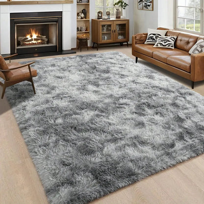 Eluckya Plush Thick Long Pile Carpet Non Slip Area Rug