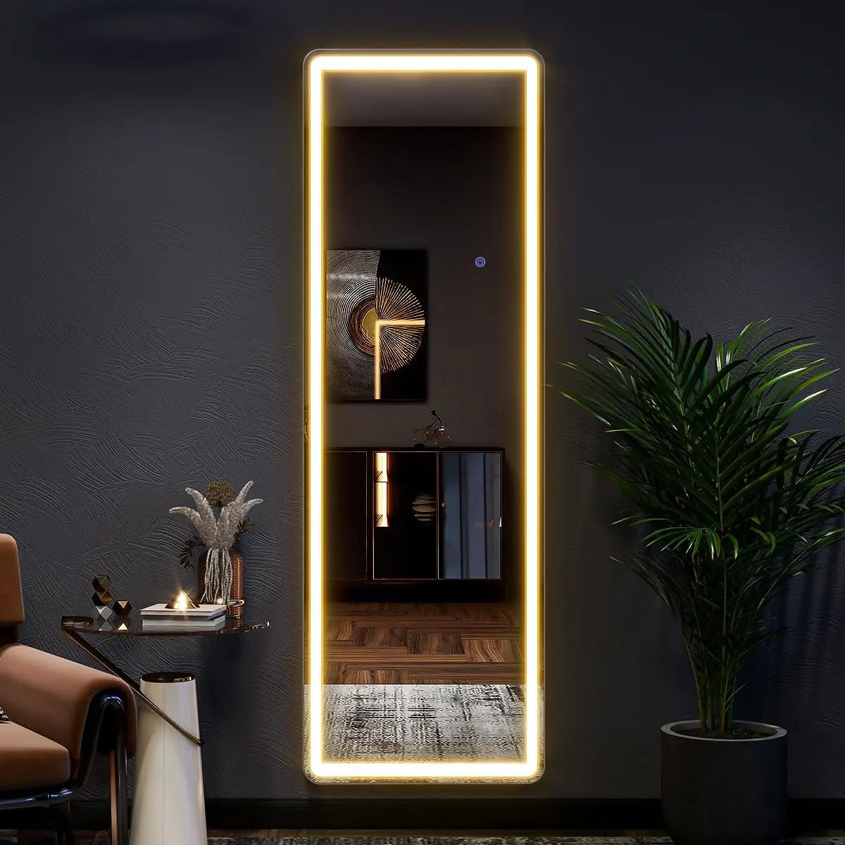 Koonmi Full Length Mirror With Lights Led Floor Mirror Dimmable