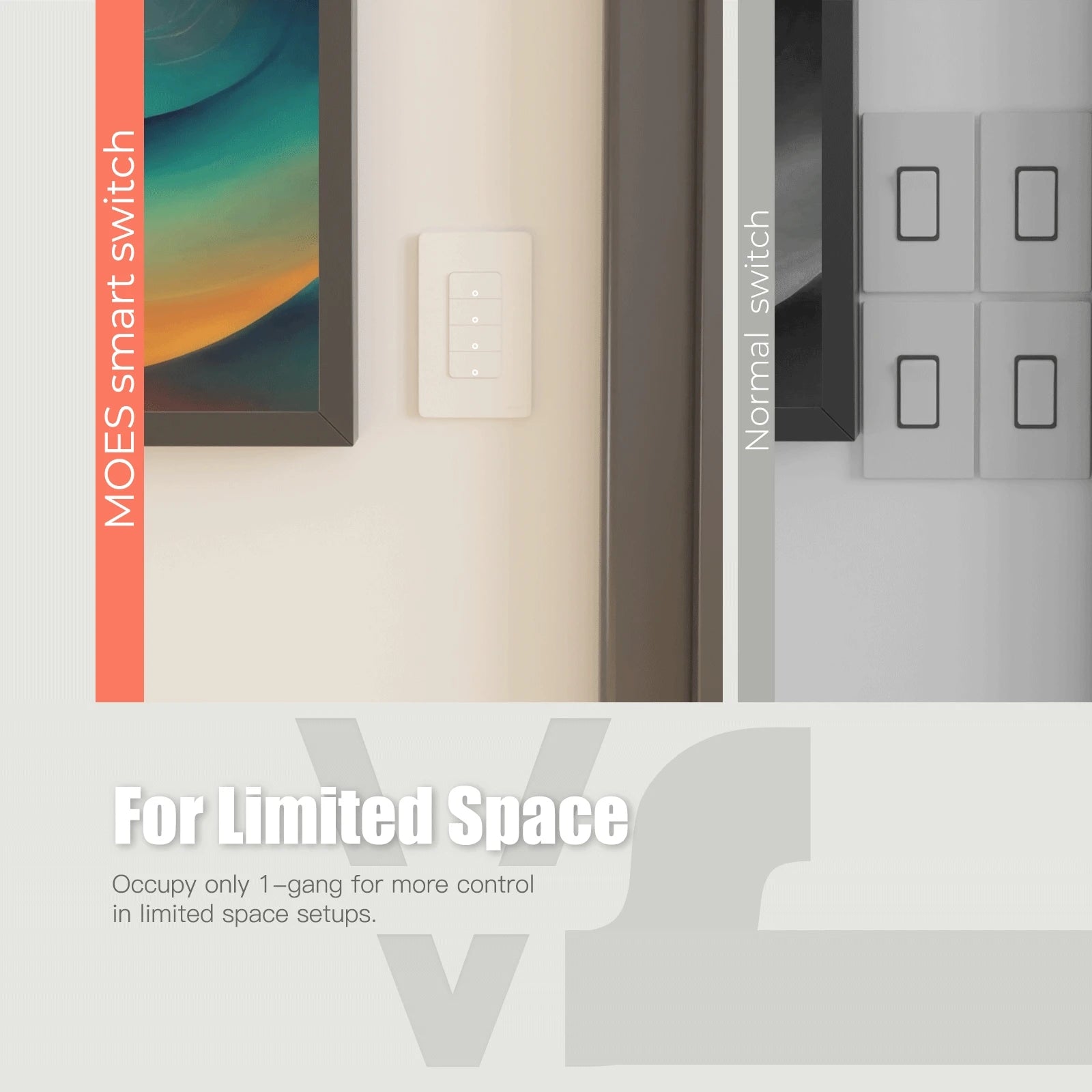 MOES Tuya WiFi Smart Light Switch Single Pole Push Button