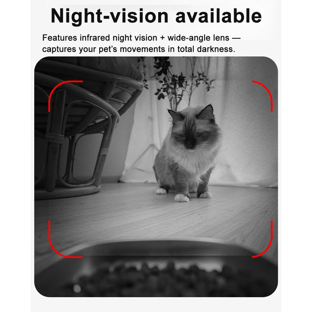 Nityers Automatic Cat Feeder With HD Camera WiFi Night Vision