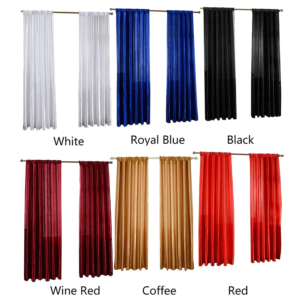 Satin Curtain For Living Room Semi Blackout Drape Panel