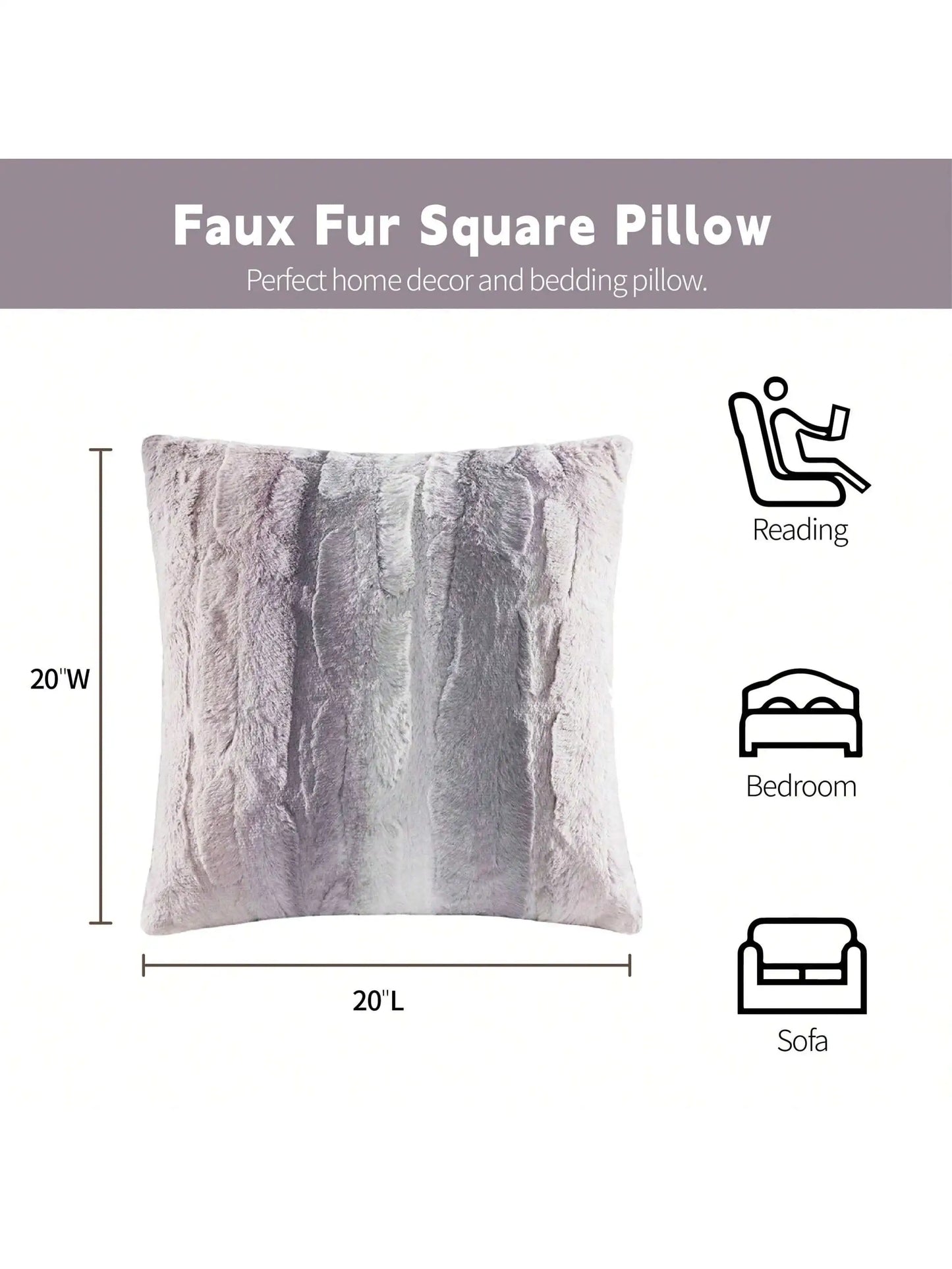 Zuri Faux Fur Animal Throw Pillow Luxury Square Decorative Pillow