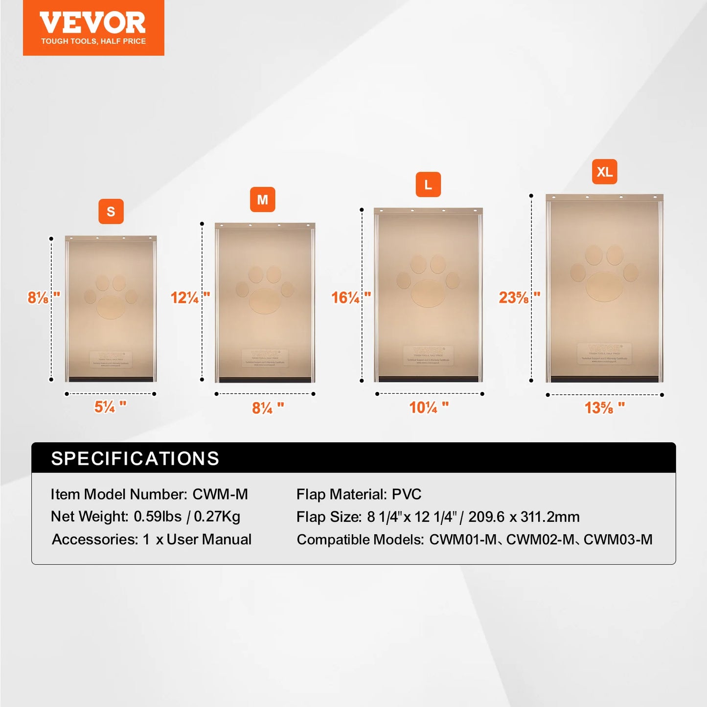 Pet Door Replacement Flap For Magnetic Strip Weatherproof Thickened PVC