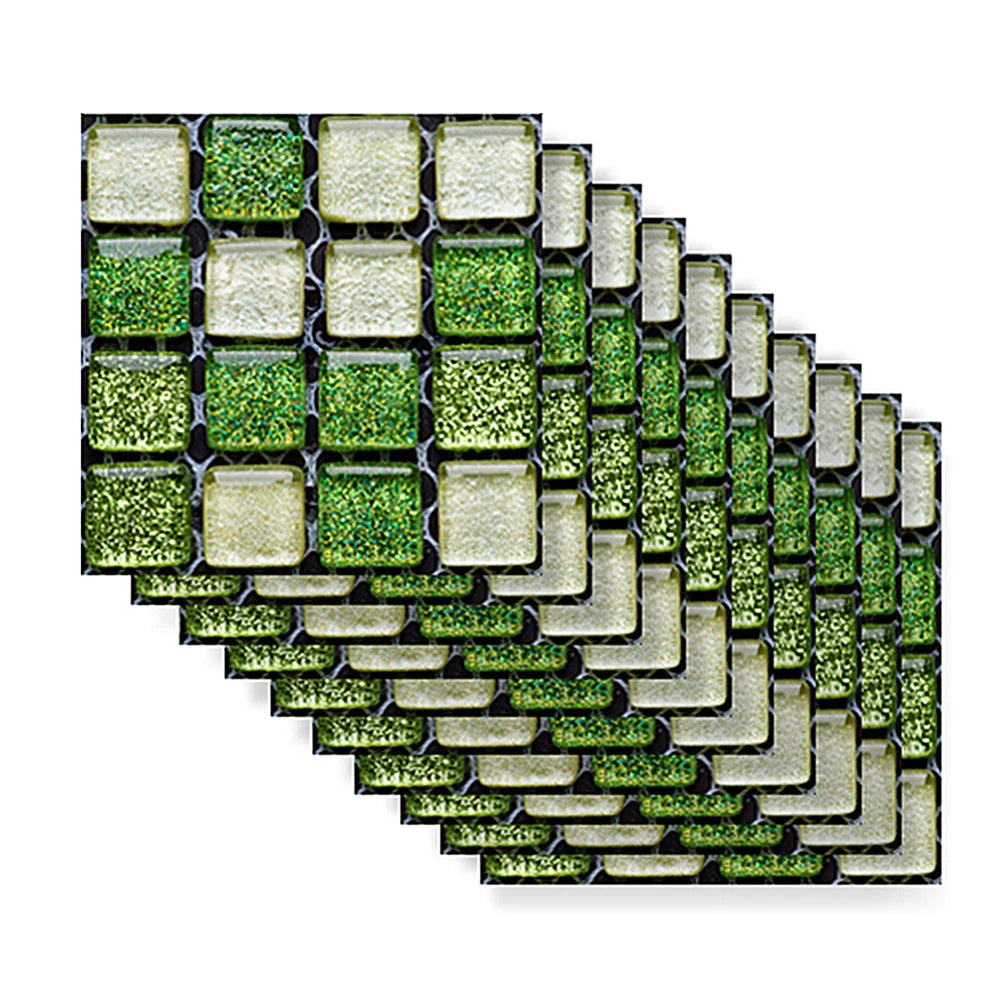 Alloet Vintage Mosaic Tile Sticker 10pcs Self Adhesive Wall Decals