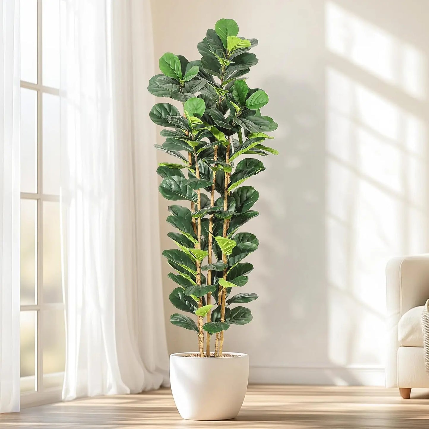 HiMISS Artificial Fiddle Leaf Fig Tree With Pot Greenery