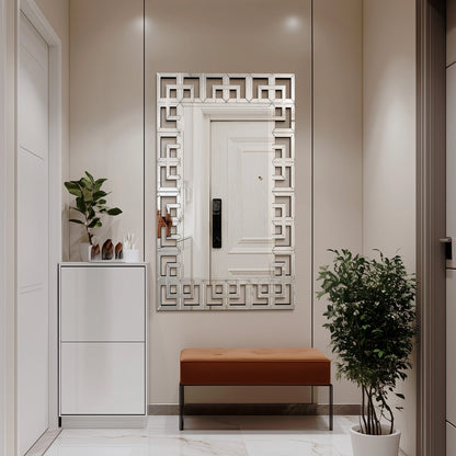Venetian Art Mirror With Beveled Glass Edge For Living Room And Bathroom