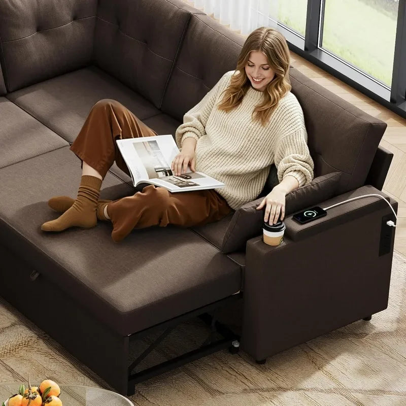 WLIVE U Shaped Sectional Sofa With Storage Chaise Units