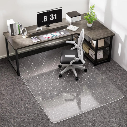 Clear Plastic Office Chair Mat For Low Pile Carpet Lip