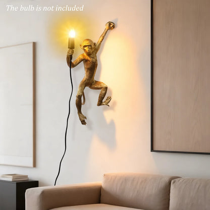 Monkey Shape Bakelite Wall Mount Lamp With E26 Socket