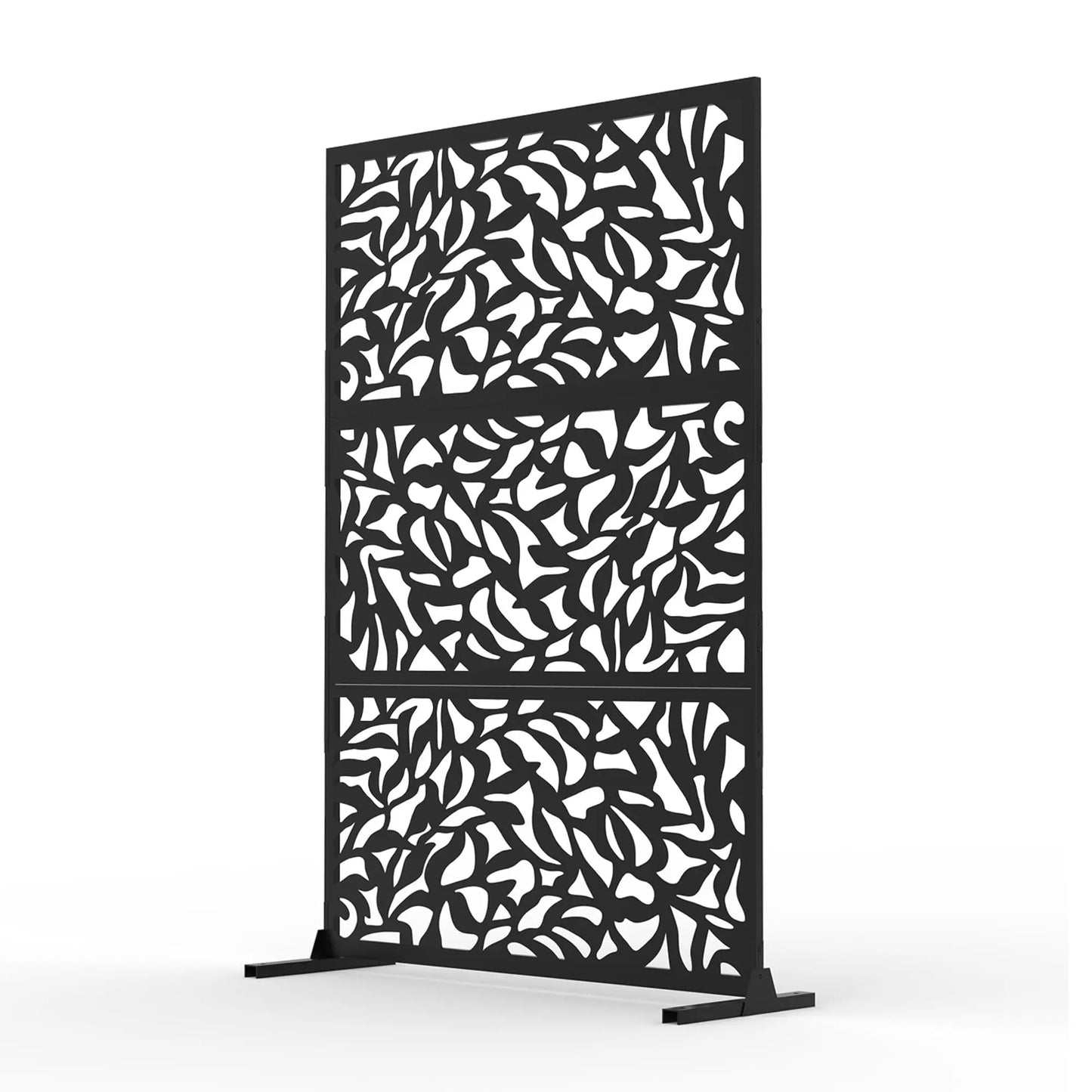 HiMISS Outdoor Metal Privacy Screen Freestanding Laser Cut Fence Panel