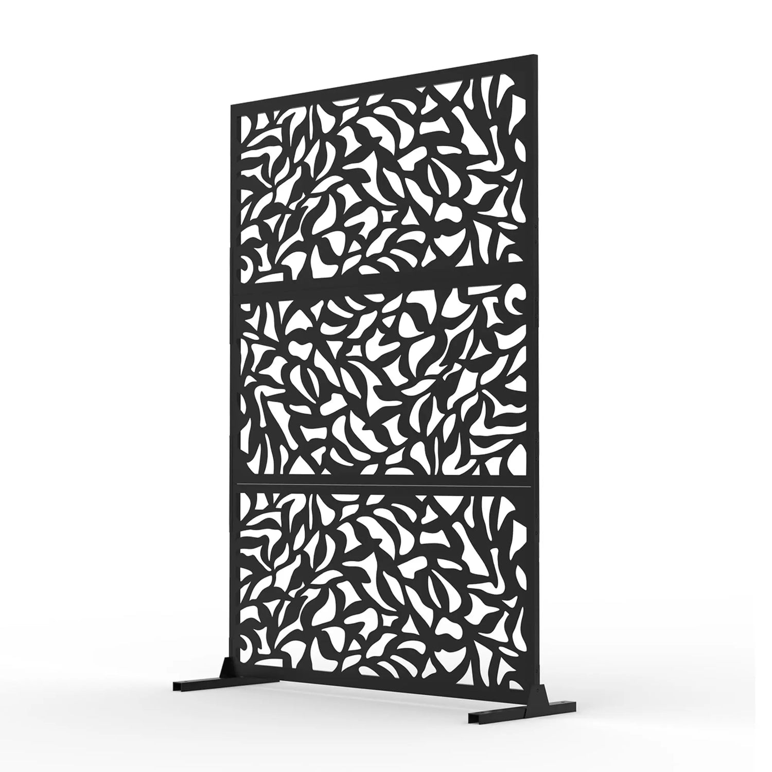 HiMISS Outdoor Metal Privacy Screen Freestanding Laser Cut Fence Panel