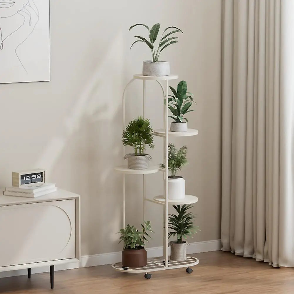 HiMISS 5-Tier Metal Plant Stand Indoor Outdoor Display