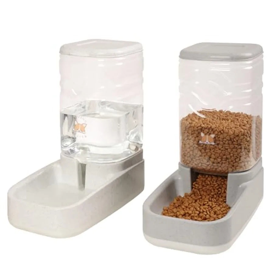 Automatic Cat Feeder With Gravity Food And Water Dispenser Bowl