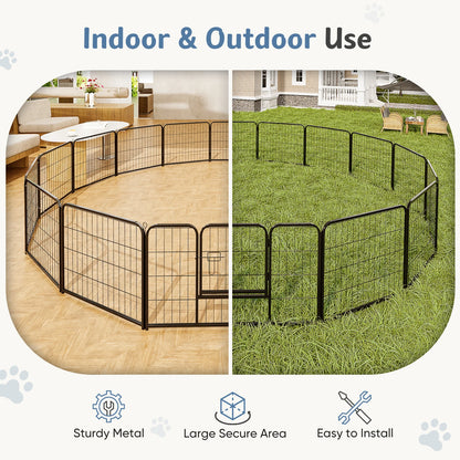 JHK Dog Playpen Metal Fence Foldable Outdoor Yard Gate