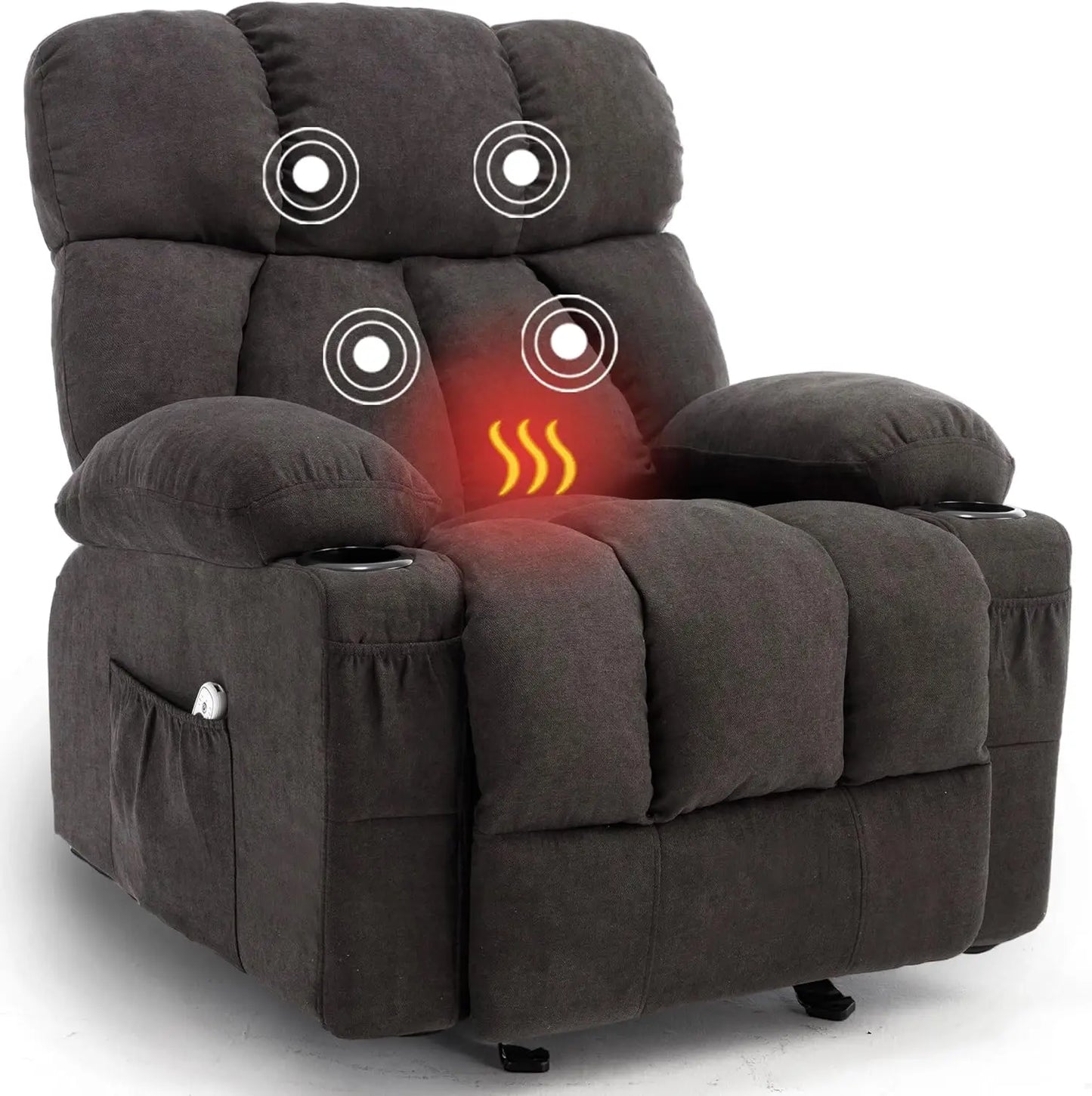 Massage Rocker Recliner Chair With Heat And Vibration Ergonomic Lounge