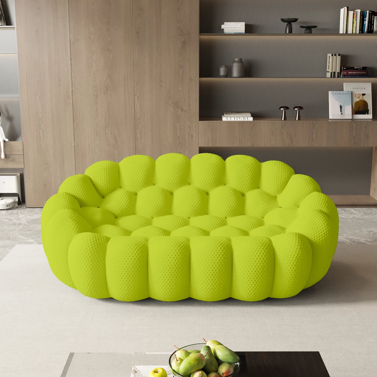 Sdorens Modern Curved Boneless Sofa 3D Knitted Loveseat